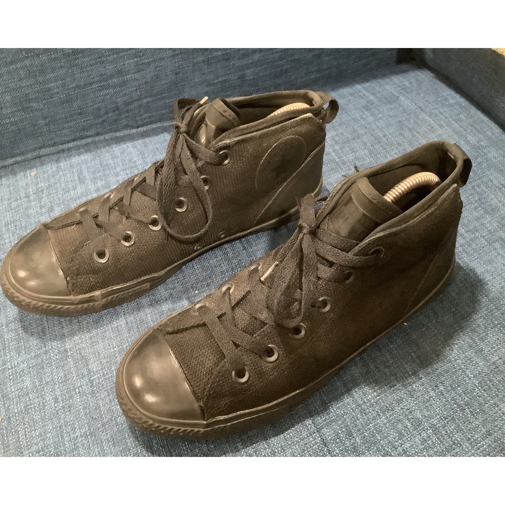 All Black Converse All Star Mid-High Top Junior 6